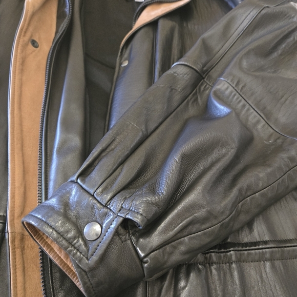 Steve's Sheepskin Leather Shops Ontario Mens Black Leather Barn Jacket Coat 4XL - Picture 7 of 12